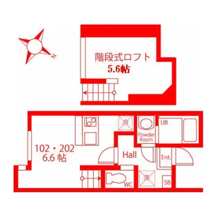 ハーミットクラブハウスルぺ【1階】の間取り