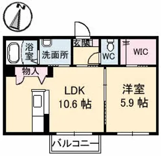 アトラクト小山 A棟【2階】の間取り