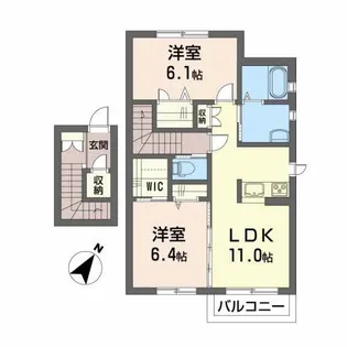 フランドール飯坂【2階】の間取り
