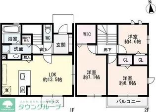 愛知県名古屋市瑞穂区春山町【一戸建】の間取り