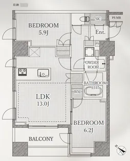プレシス八丁堀リバーフロント【3階】の間取り