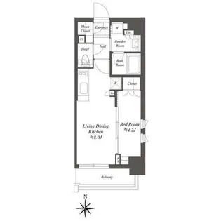 クレストコート白金高輪【9階】の間取り