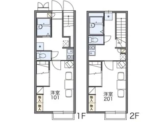 レオパレスセットゥイーリス【1階】の間取り