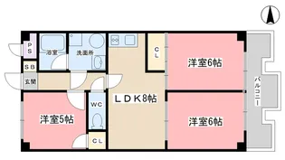 ハイツ山科【4階】の間取り