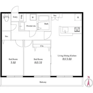フェリス国立【2階】の間取り
