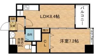 ベルパーク靱本町【4階】の間取り