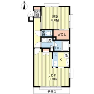 ミルエール弐番館【1階】の間取り
