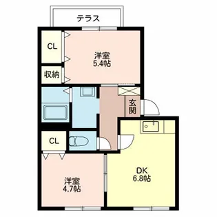 メゾンソワニエB棟【2階】の間取り