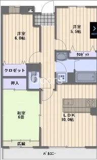 岡山県岡山市中区湊【マンション】の間取り