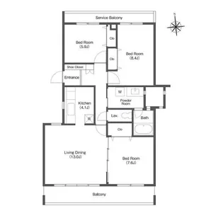神奈川県川崎市宮前区鷺沼3【マンション】の間取り