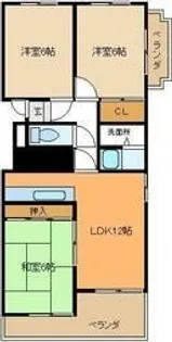 レインボー二女子【1階】の間取り