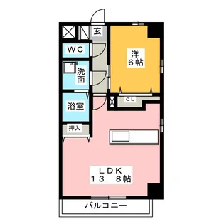 コントレイルりんくう常滑【8階】の間取り