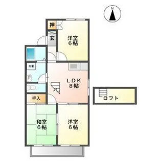 ラポールおおい A棟【2階】の間取り