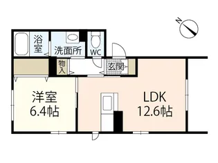 ベレオ東海田【1階】の間取り