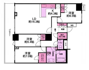 THE KOSUGI TOWER【17階】の間取り