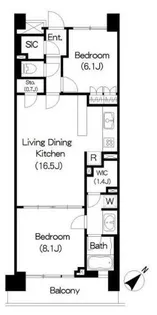 Brillia ist 三軒茶屋 アイビーテラス【8階】の間取り