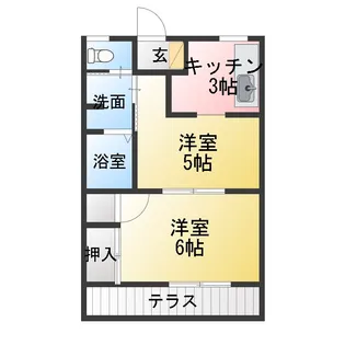 タカラフラットII【1階】の間取り