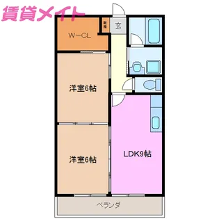 シャトレ桑名【2階】の間取り