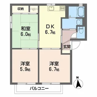 セルリアハイツ A棟【2階】の間取り