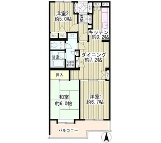 ヒラソル上野毛【3階】の間取り