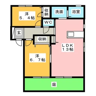 クレメント B【1階】の間取り