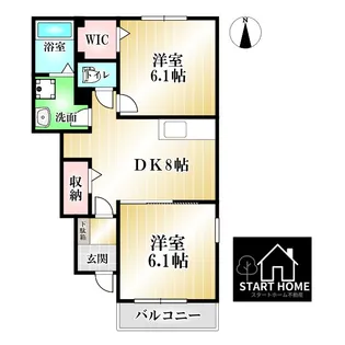 コンフォール矢三B【1階】の間取り