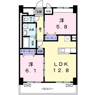 Grand Ciel【6階】の間取り