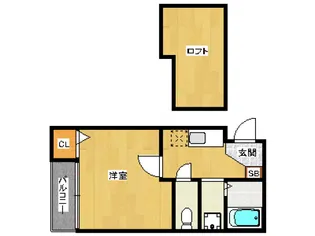 コンフォートベネフィス西新東【2階】の間取り