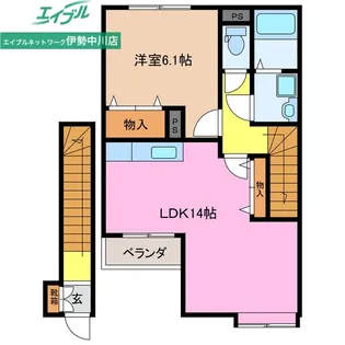 シャルマンハイツB【2階】の間取り