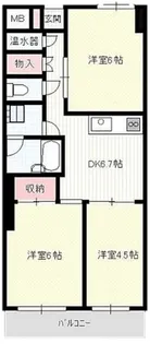 南常盤台サンライズ【4階】の間取り