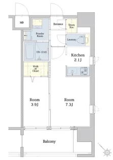 エンクレスト博多駅南SHARE【11階】の間取り
