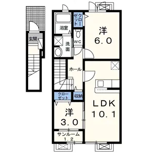カーサ・フェリーチェ【2階】の間取り