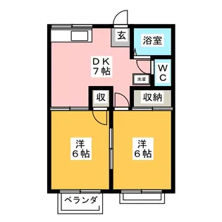 第8ヤマサハイツ【1階】の間取り