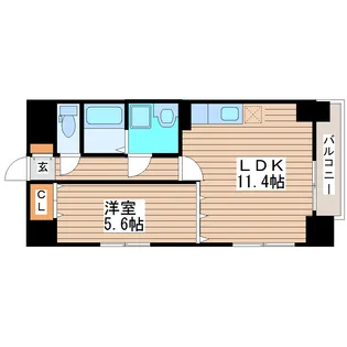 県庁前レジデンス【10階】の間取り