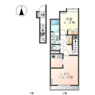 ベース新田南【1階】の間取り