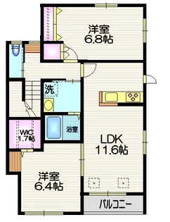 ヘリコニア【2階】の間取り