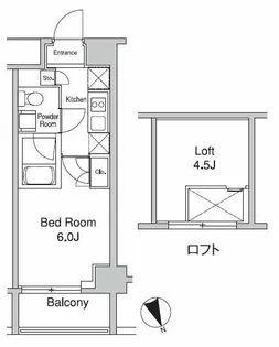 プラウドフラット蒲田II【15階】の間取り