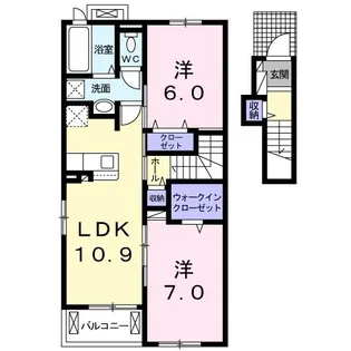 プラシード・県央【2階】の間取り