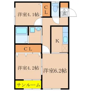 シャルール A棟【1階】の間取り