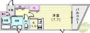プレサンス神戸駅前グランツ【3階】の間取り