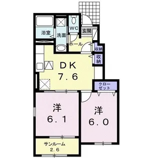 ヴィータ フェリーチェB【1階】の間取り