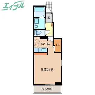 ブリーズ九の城【1階】の間取り