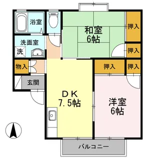 シーサイドハイツ松井B【1階】の間取り