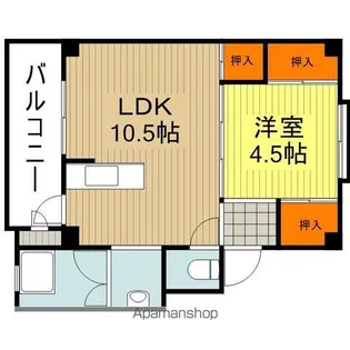 ビレッジハウス田島2号棟【1階】の間取り