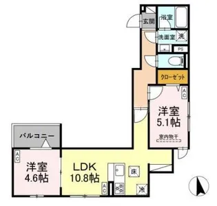 セレスティア前野町【1階】の間取り