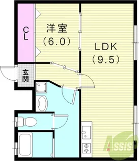 ラムール長田【2階】の間取り