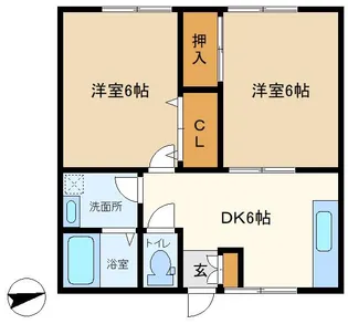 エレガンス弐番館【1階】の間取り