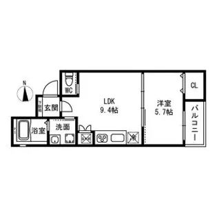 トップヒル森河内【1階】の間取り
