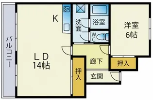 広尾セントラルハイツ【6階】の間取り