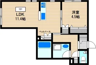 カラコレス358【1階】の間取り
